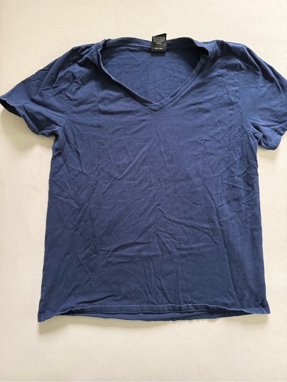 Hanes Navy V-Neck Short Sleeve Shirt